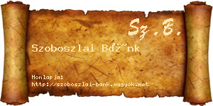 Szoboszlai Bánk névjegykártya